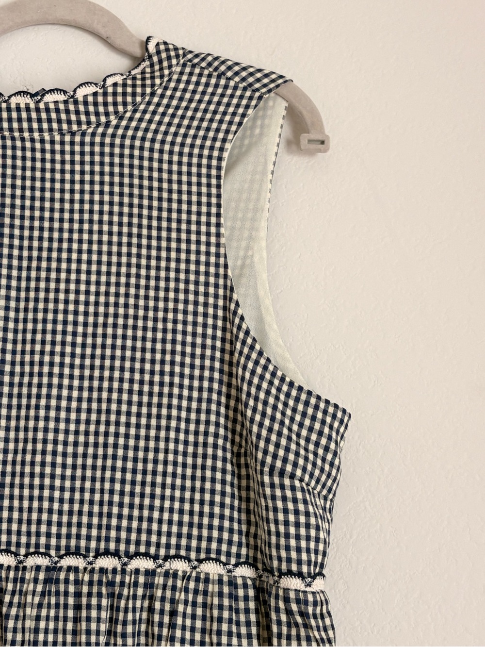 Pomander Place Navy Gingham Morgan Dress- size Large - Picture 9 of 14